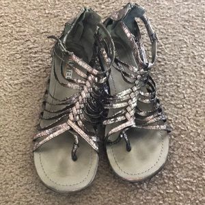 Unlisted metallic silver sandals